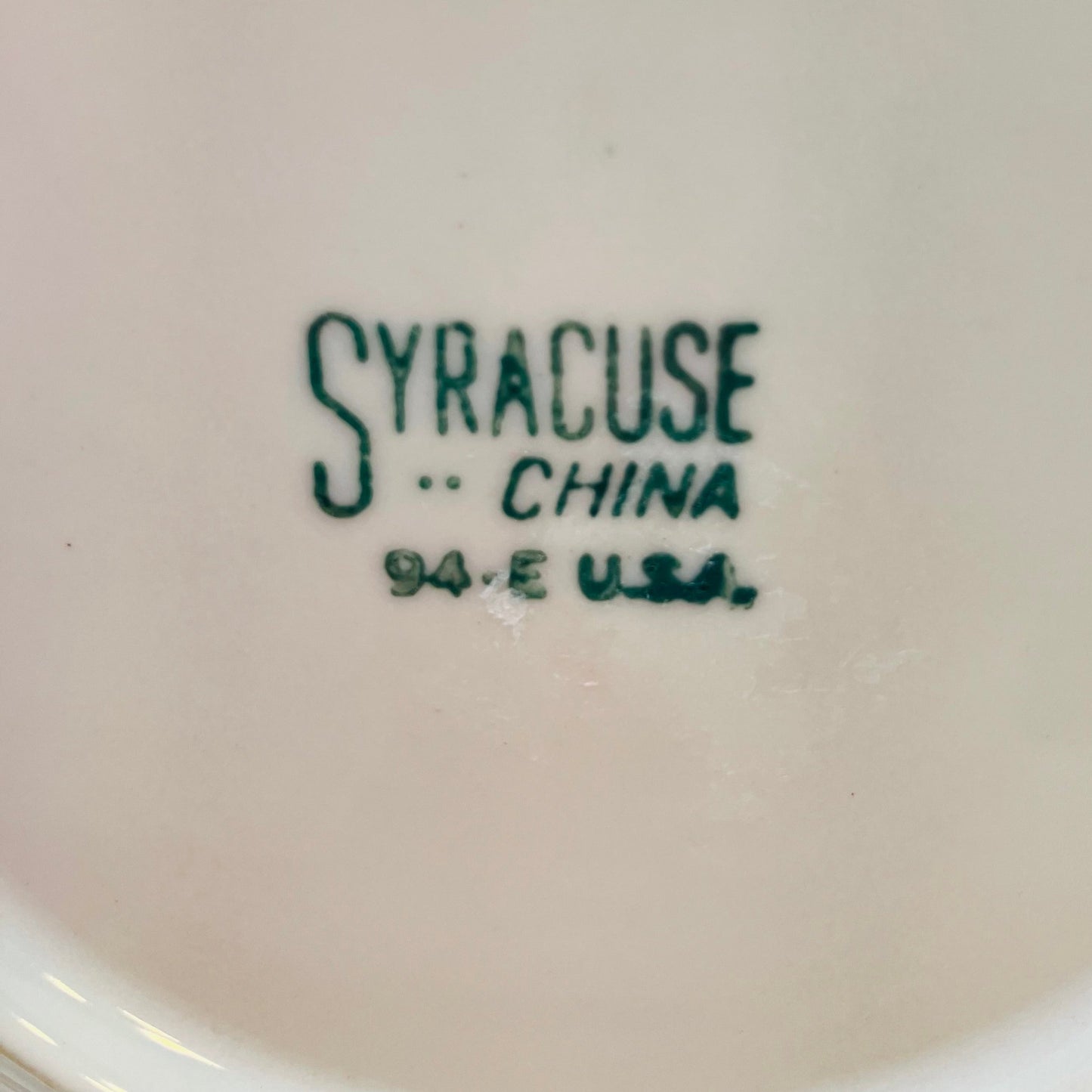 Syracuse China Bread Plate Maker's Mark
