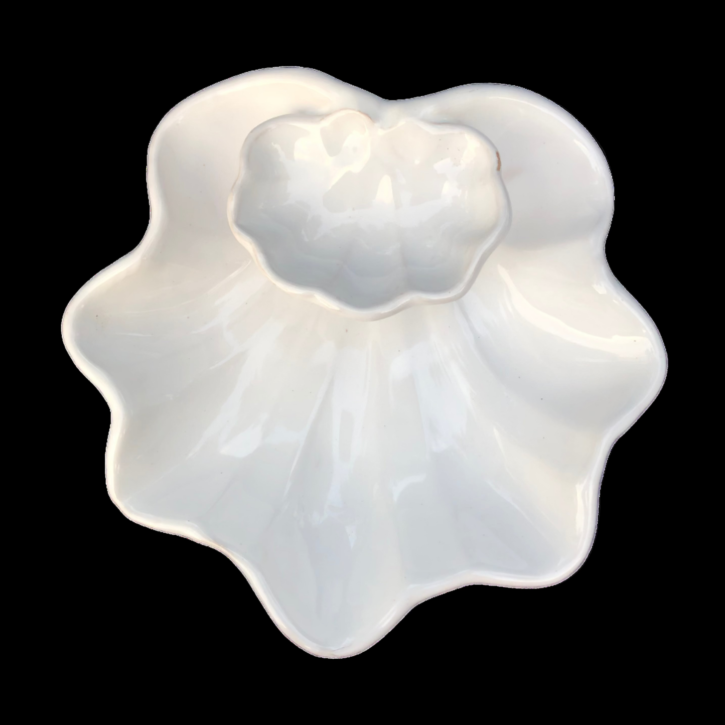Vintage Italian pottery dish set in the shape of a shells