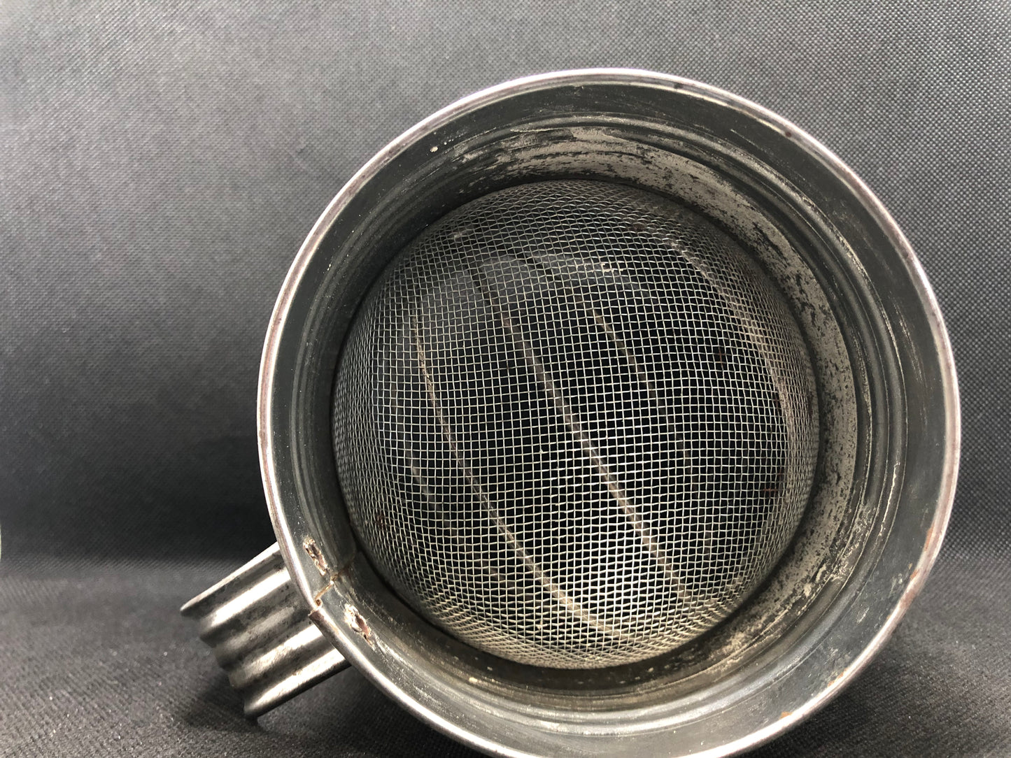 Vintage flour sifter interior 2