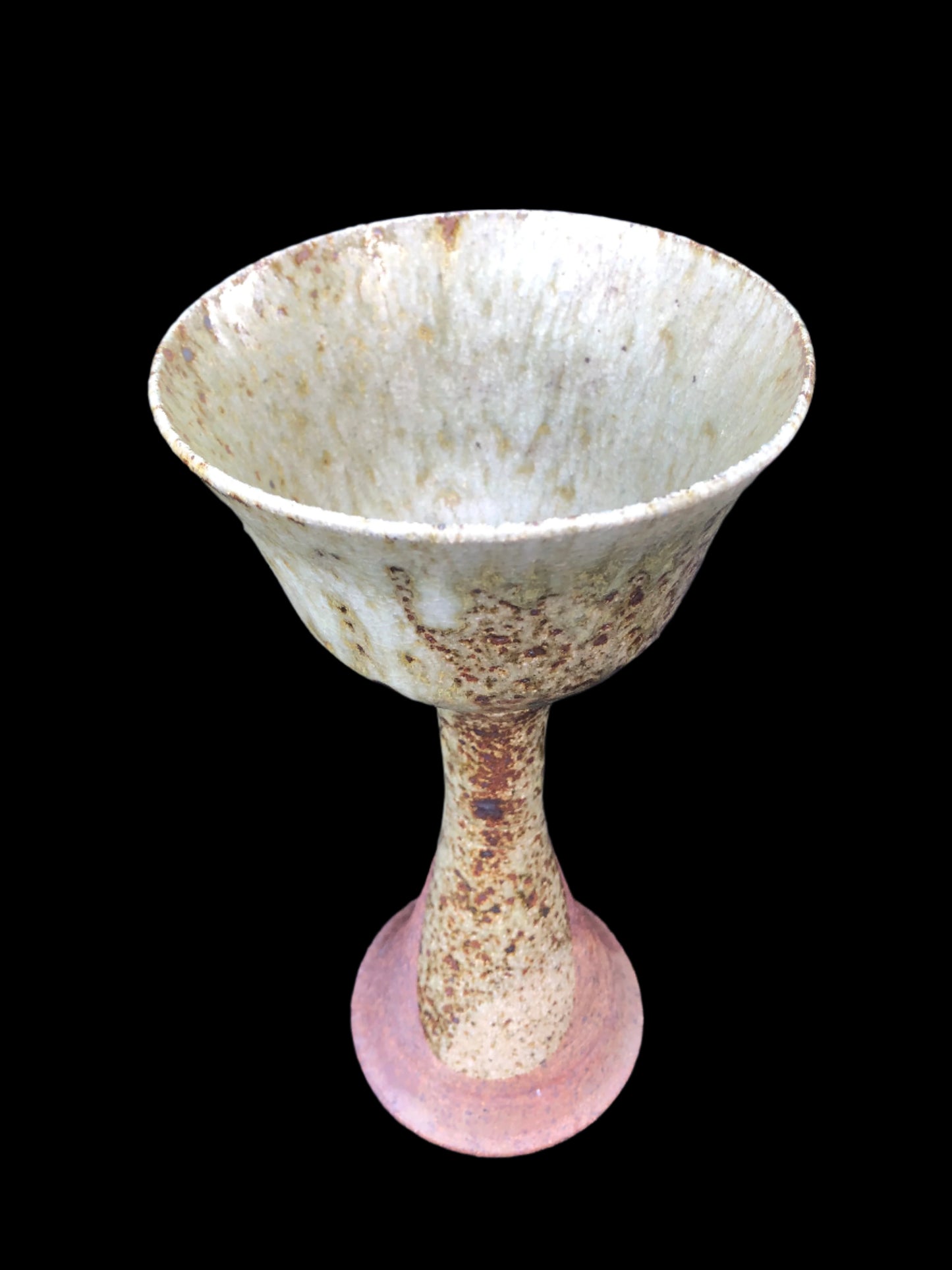 Vintage pottery goblet signed Kate 74