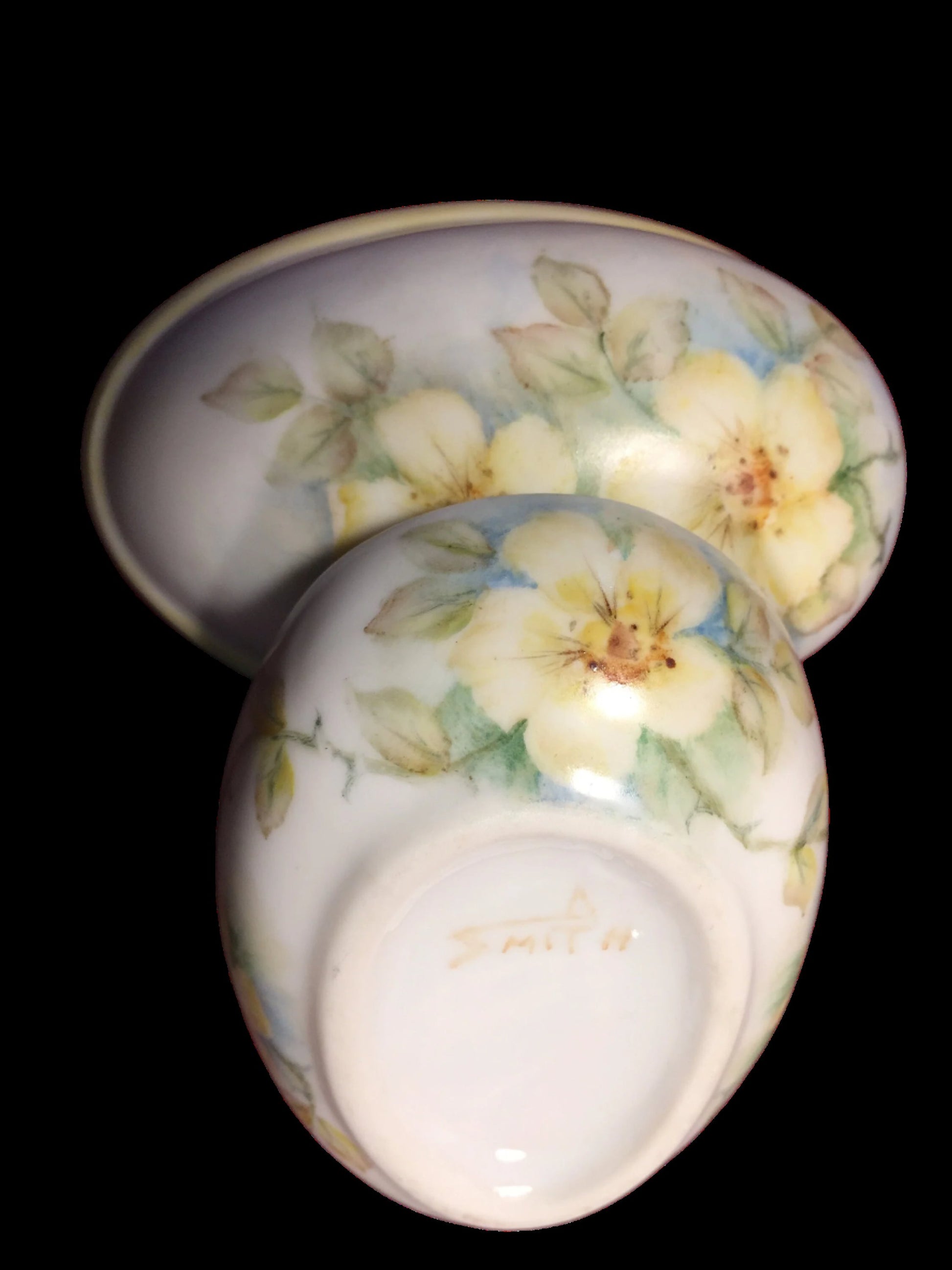 Beautifully Hand painted Egg with Yellow Roses