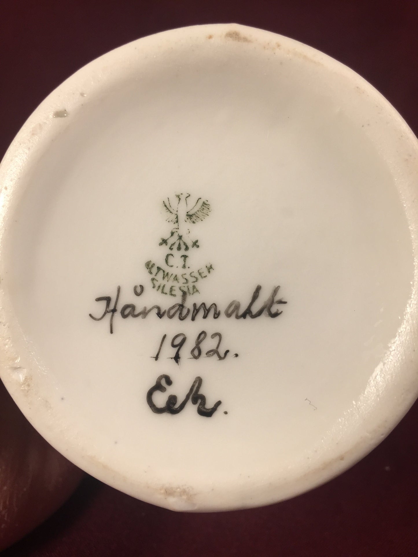 Hand Painted Pitcher and Small Dish