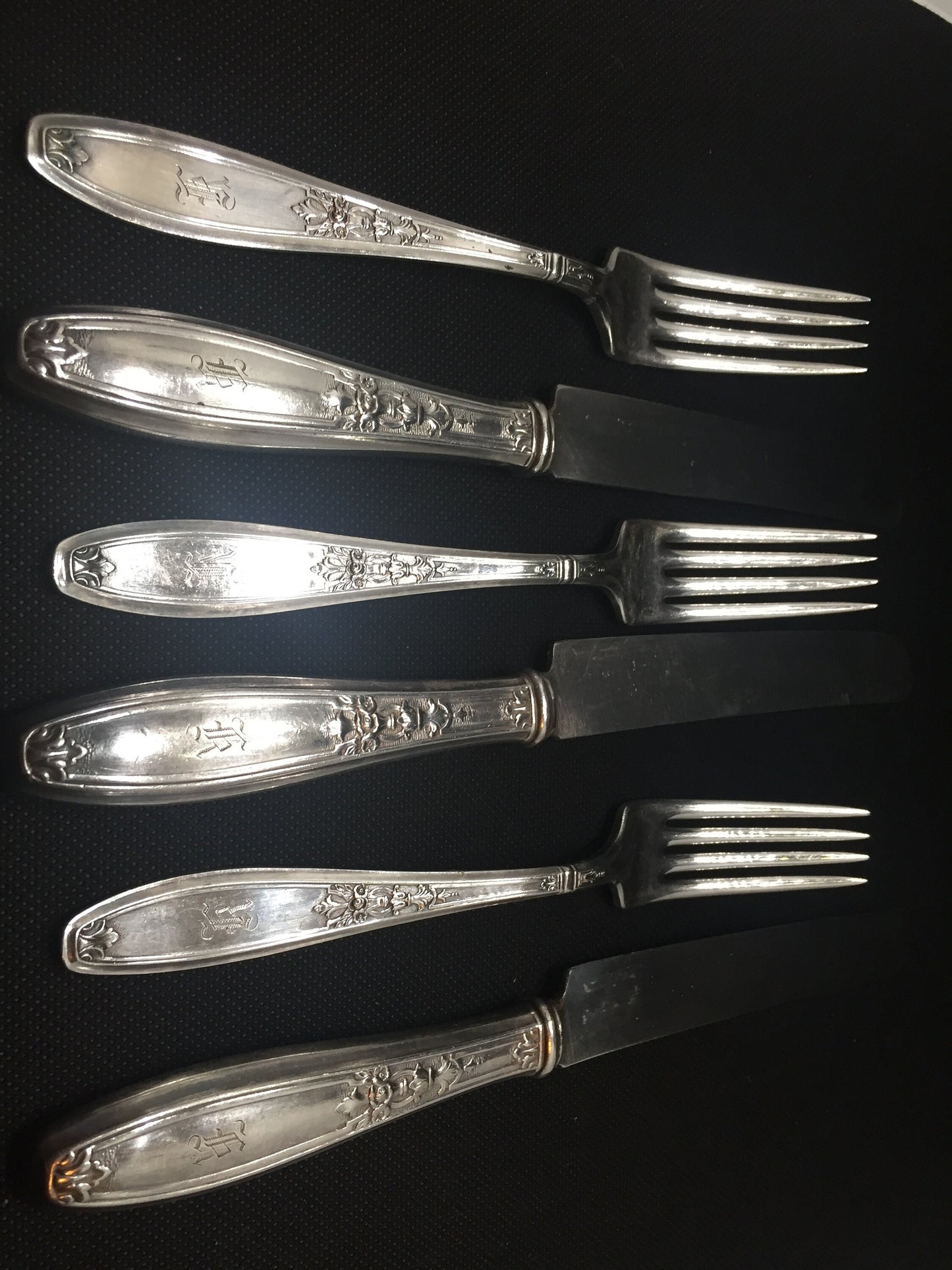 Roger Brother's Ambassador Silver-plate Trio of Knives and Forks
