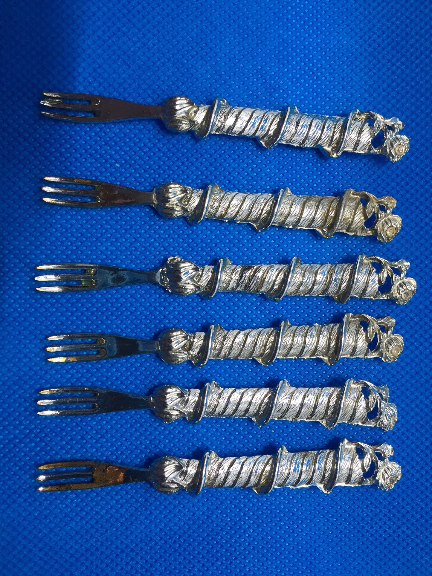 Metal Vintage Cocktail Forks with Stand
