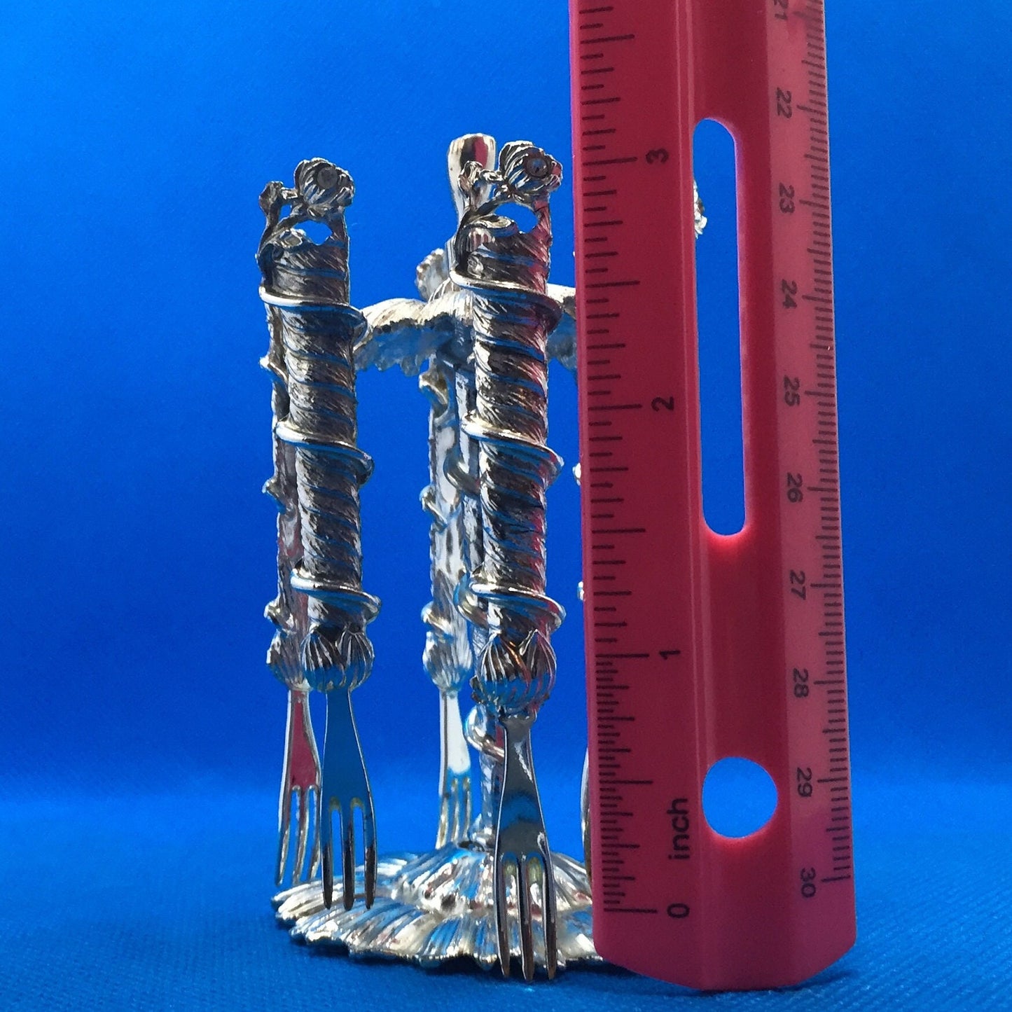 Metal Vintage Cocktail Forks with Stand