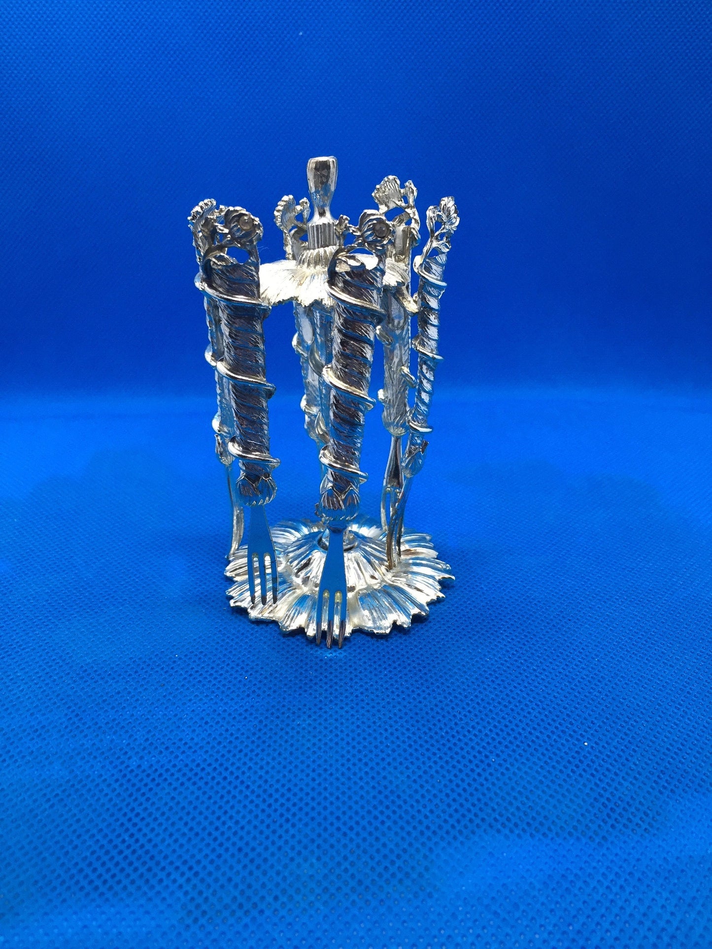 Metal Vintage Cocktail Forks with Stand