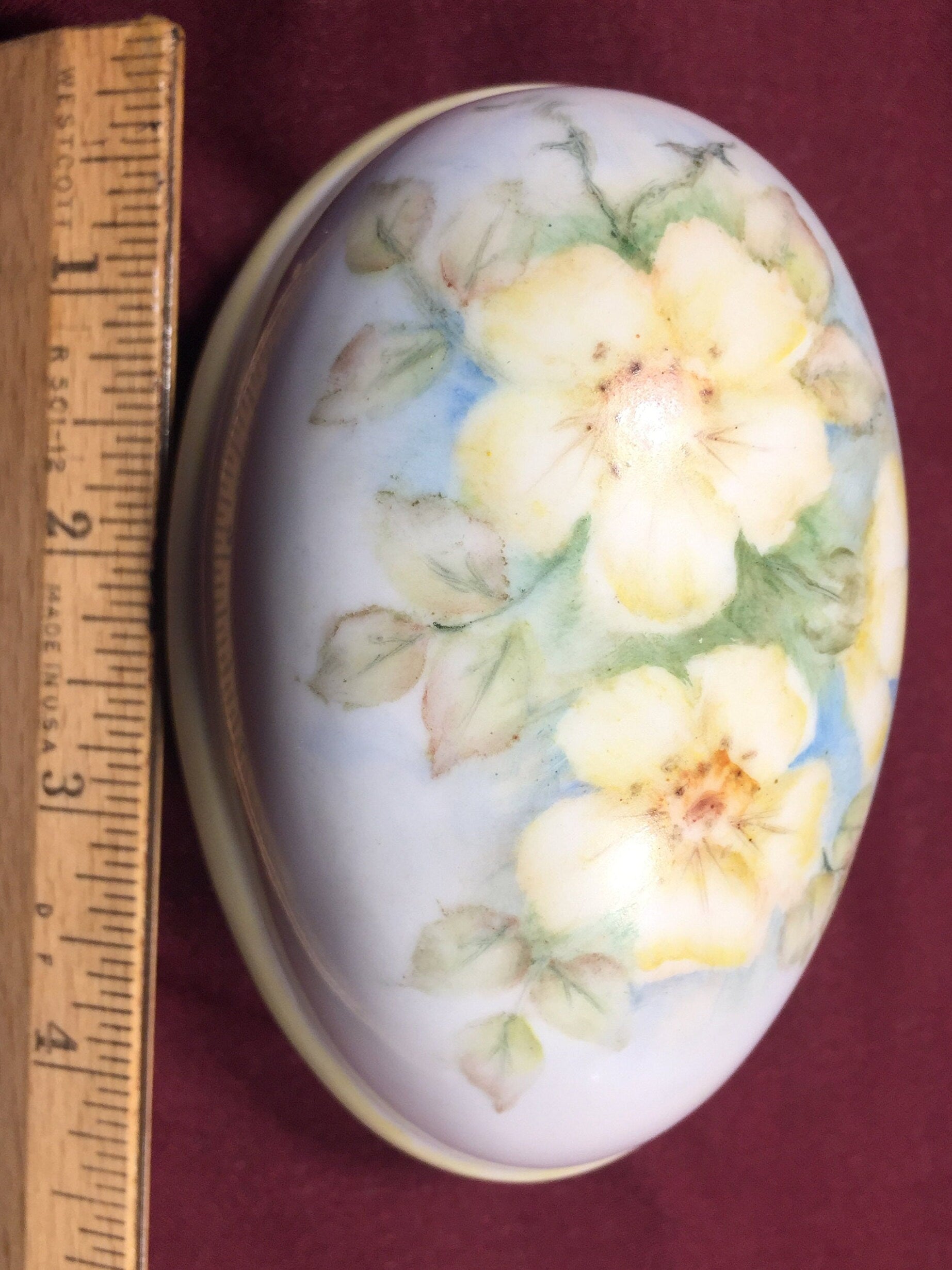 Beautifully Hand painted Egg with Yellow Roses