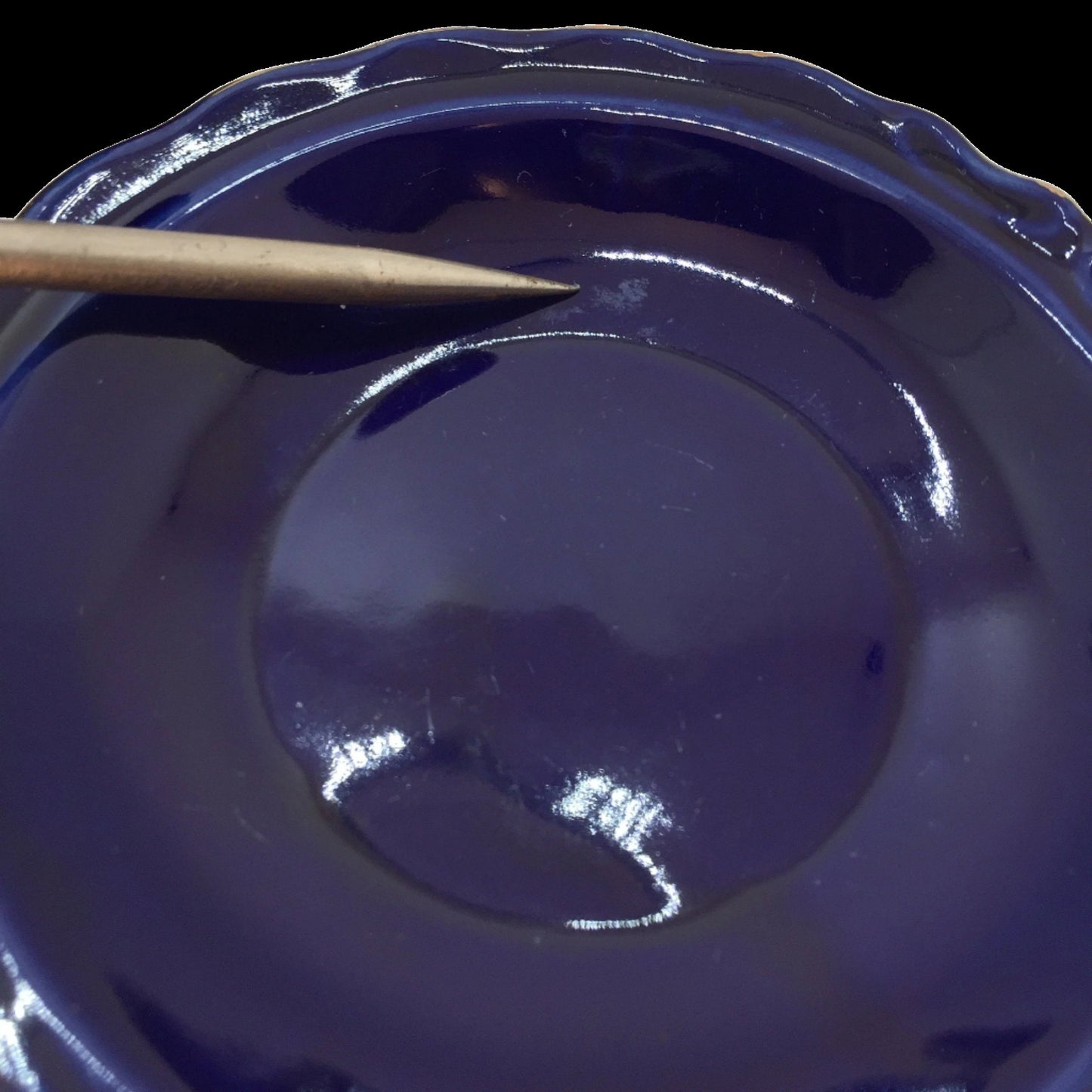 Cute Cobalt Blue Porcelain Mini Pitcher and Base