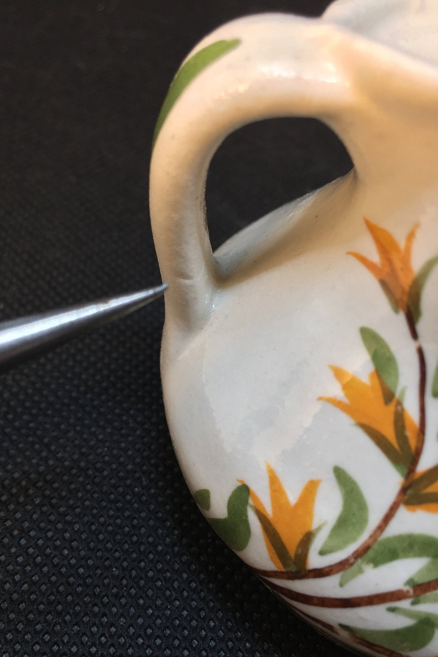 Miniature Side Spout Pottery Pitcher by Cash Family