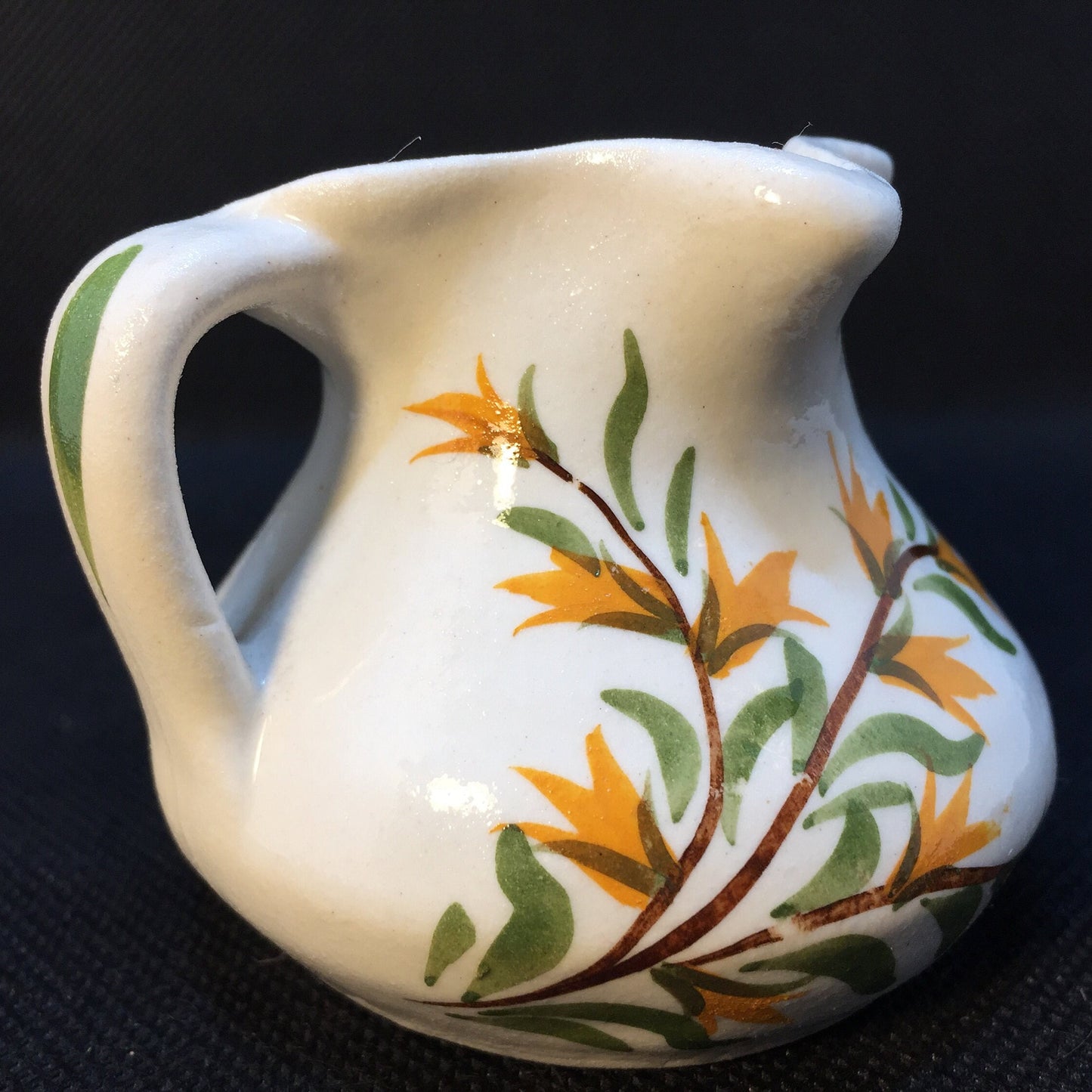 Miniature Side Spout Pottery Pitcher by Cash Family