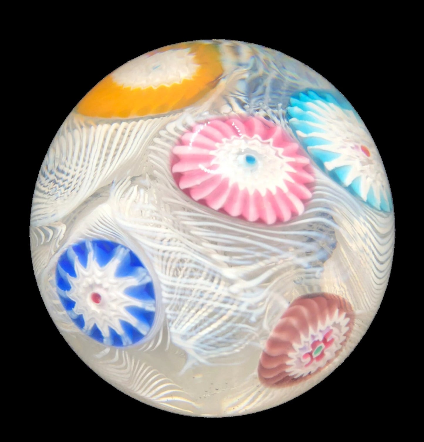 Eye Catching Spaced Millefiori Paperweight