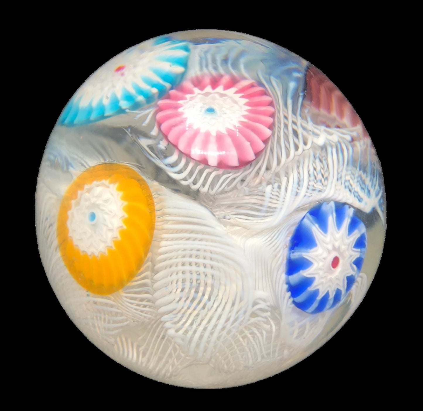 Eye Catching Spaced Millefiori Paperweight