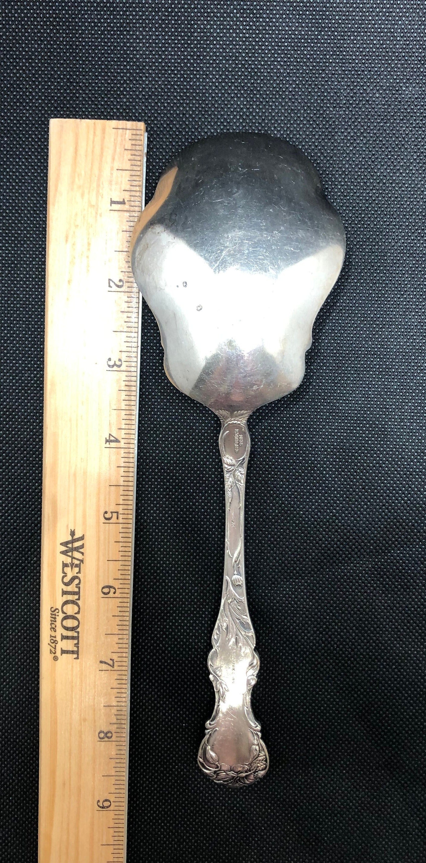 R Wallace Floral Pattern Berry Spoon
