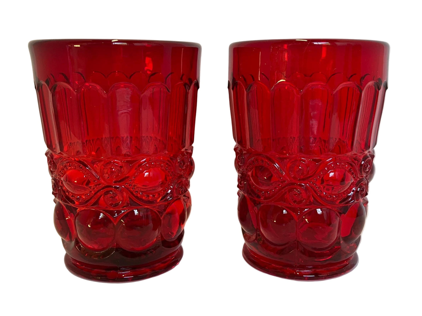 Vintage Ruby Eyewinker Tumblers – Set of 2