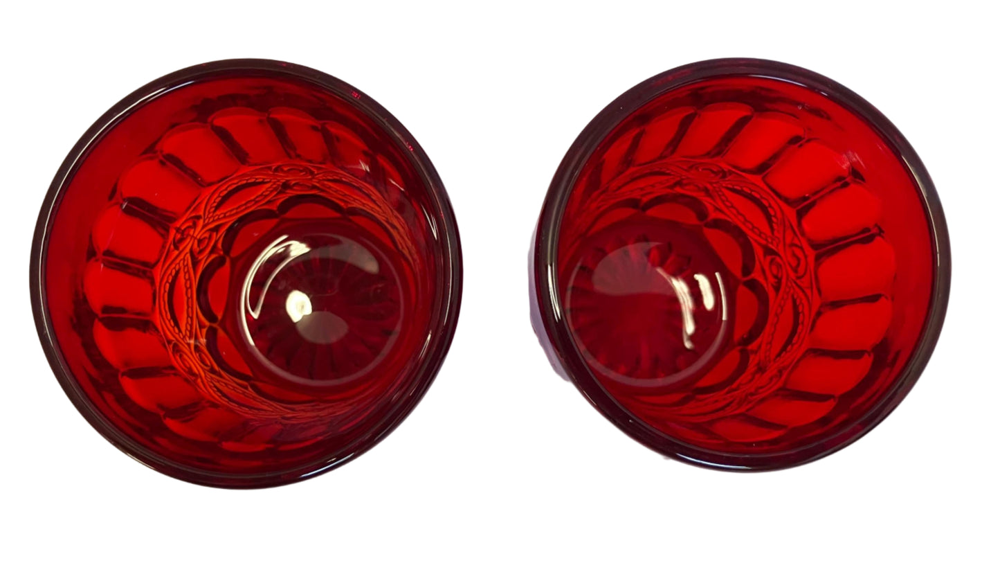 Vintage Ruby Eyewinker Tumblers – Set of 2