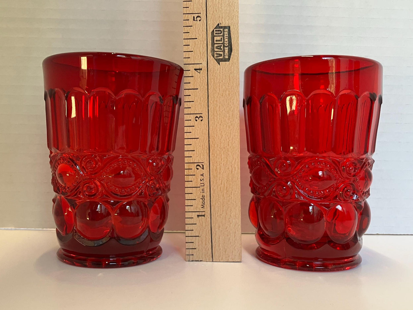 Vintage Ruby Eyewinker Tumblers – Set of 2