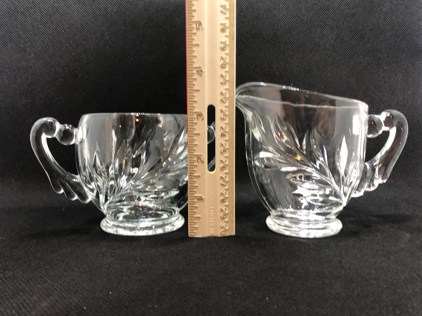Pressed Glass Sugar & Creamer