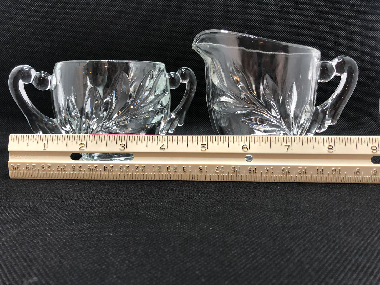 Pressed Glass Sugar & Creamer