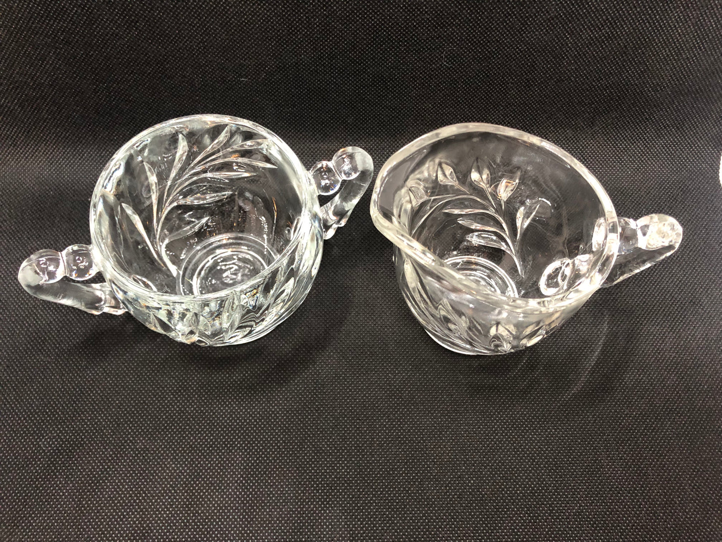 Pressed Glass Sugar & Creamer