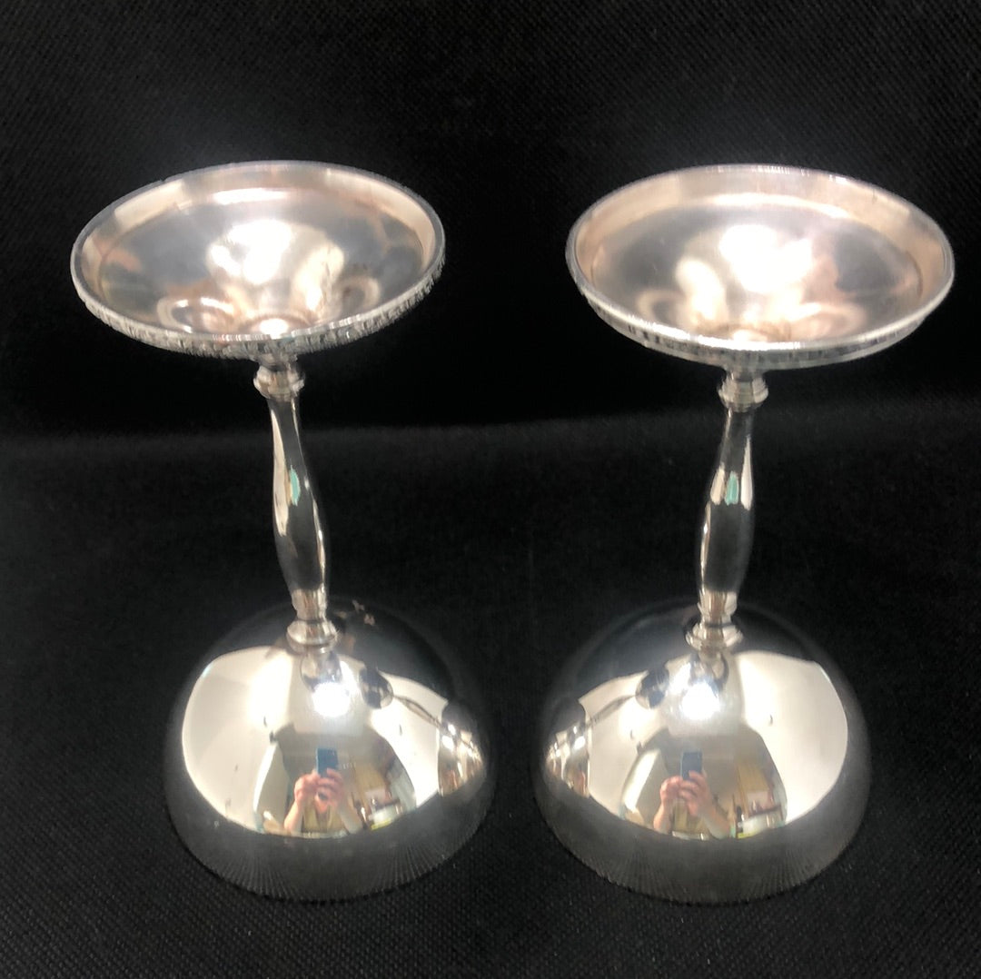 A Pair of Silver-plate Stemware