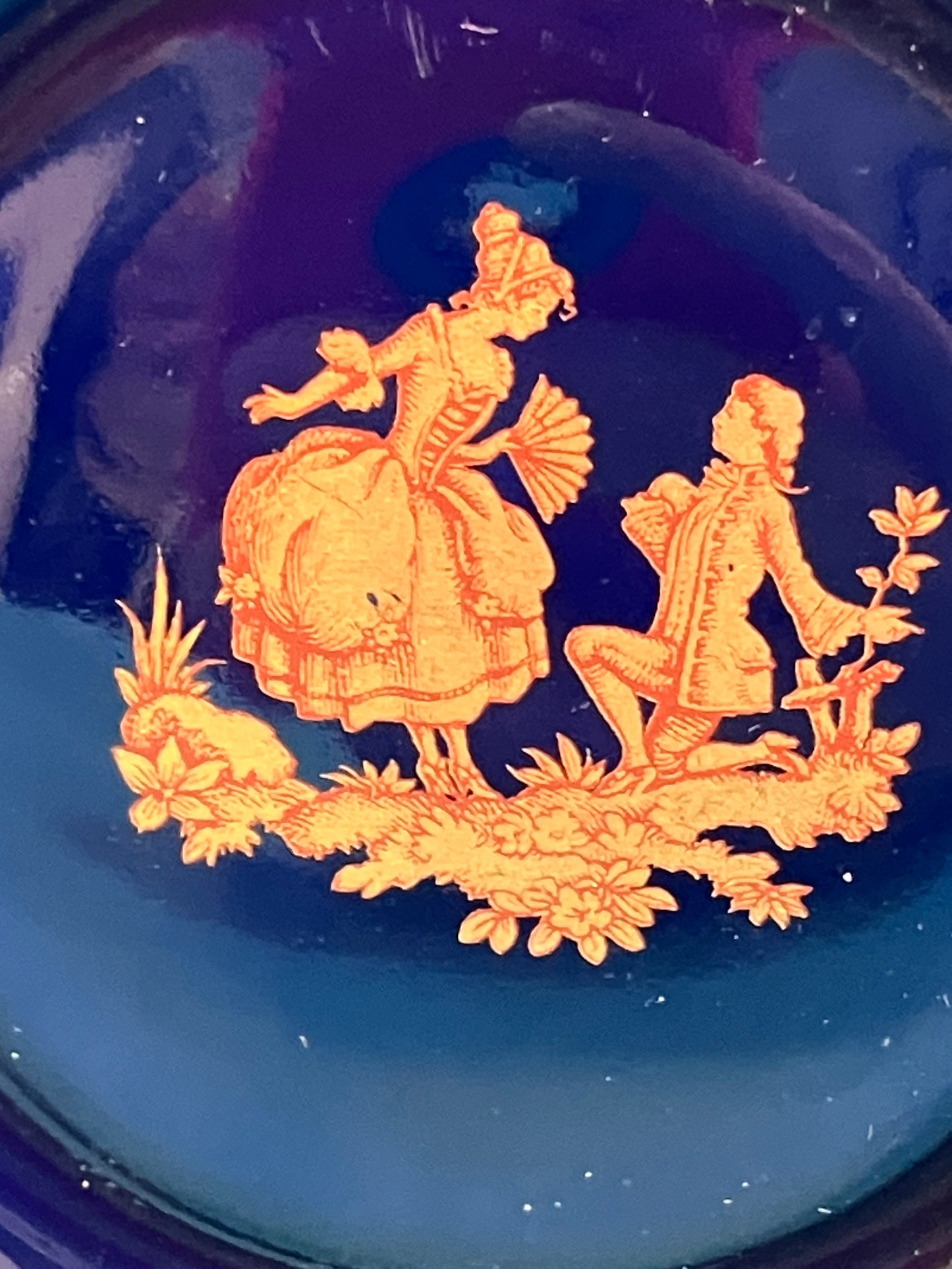 Vintage Limoges Ashtray – Cobalt Blue & Gold