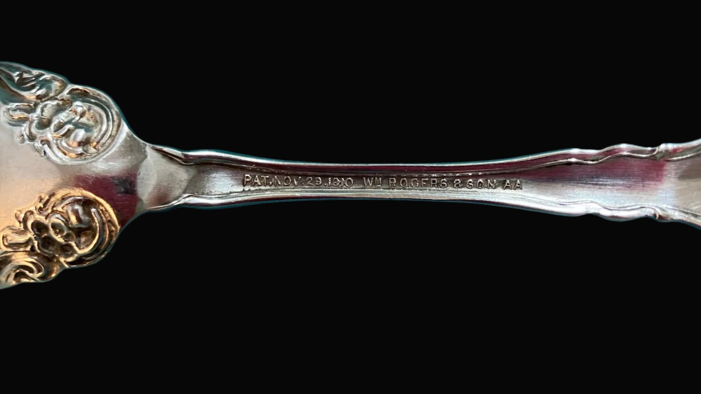 antique silverplate ice cream spoon is marked Pat. Nov. 29, 1910 – Wm. Rogers & Son AA

