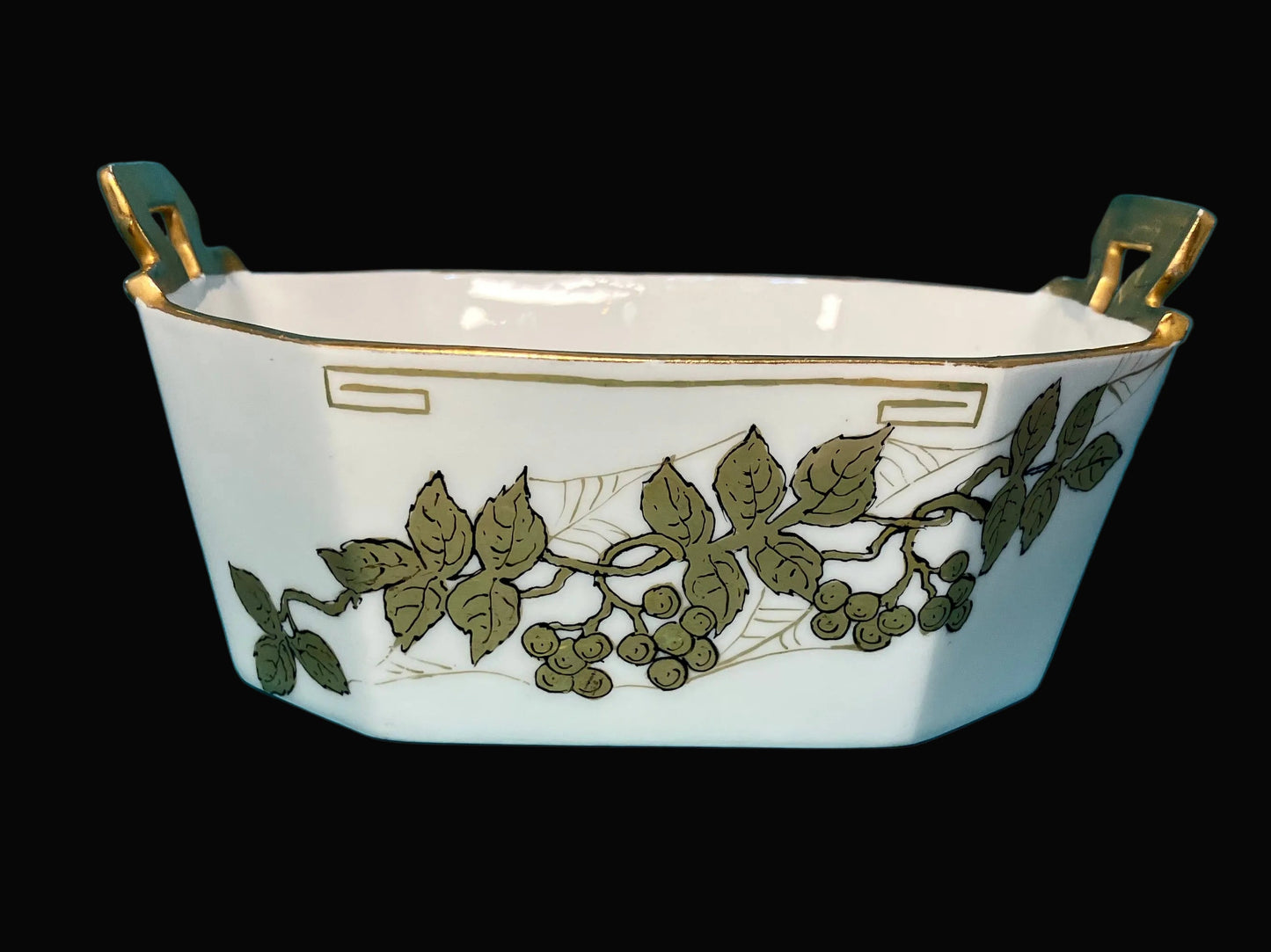 Antique T&V Limoges Art Nouveau Handled Bowl – Grape Motif