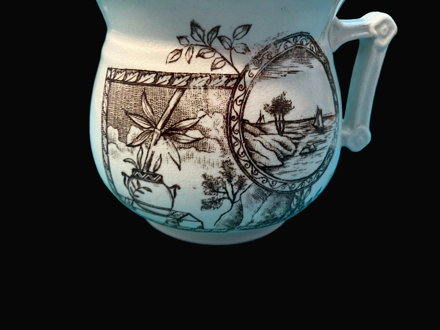 Antique Wallace & Chetwynd Ironstone Shaving Mug – Aesthetic Period, 1880s