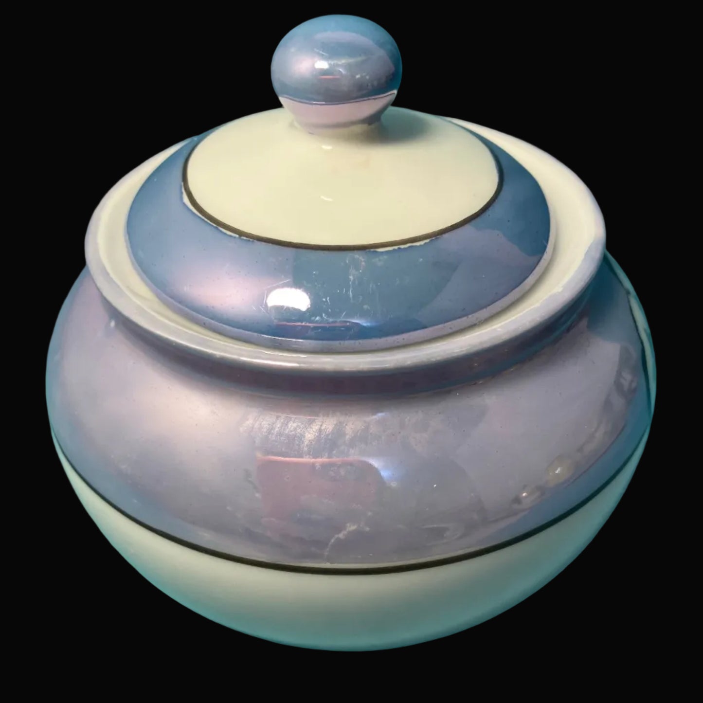 Vintage Noritake Lusterware Mustard Bowl with Lid & Spoon