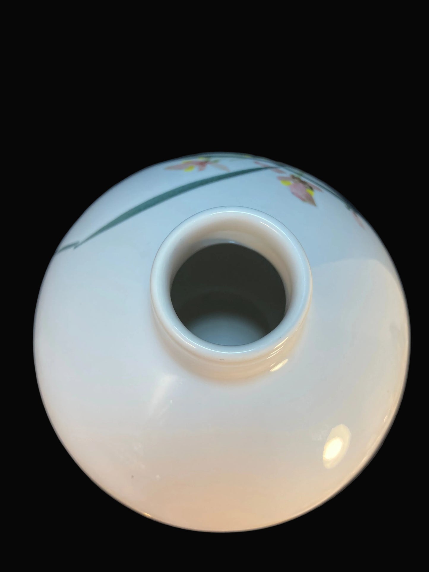 Vintage Asian Porcelain Vase – Watercolor Floral Design