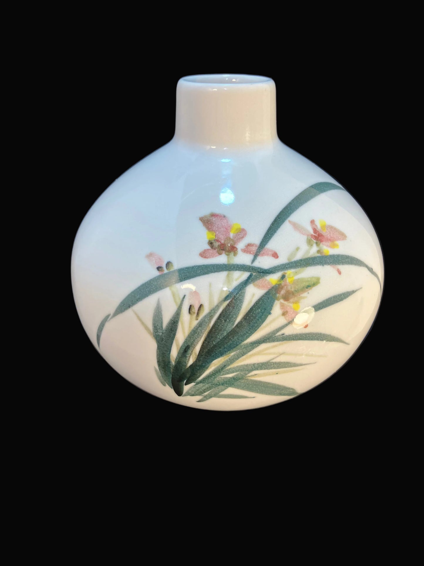 asian porcelain floral bud vase