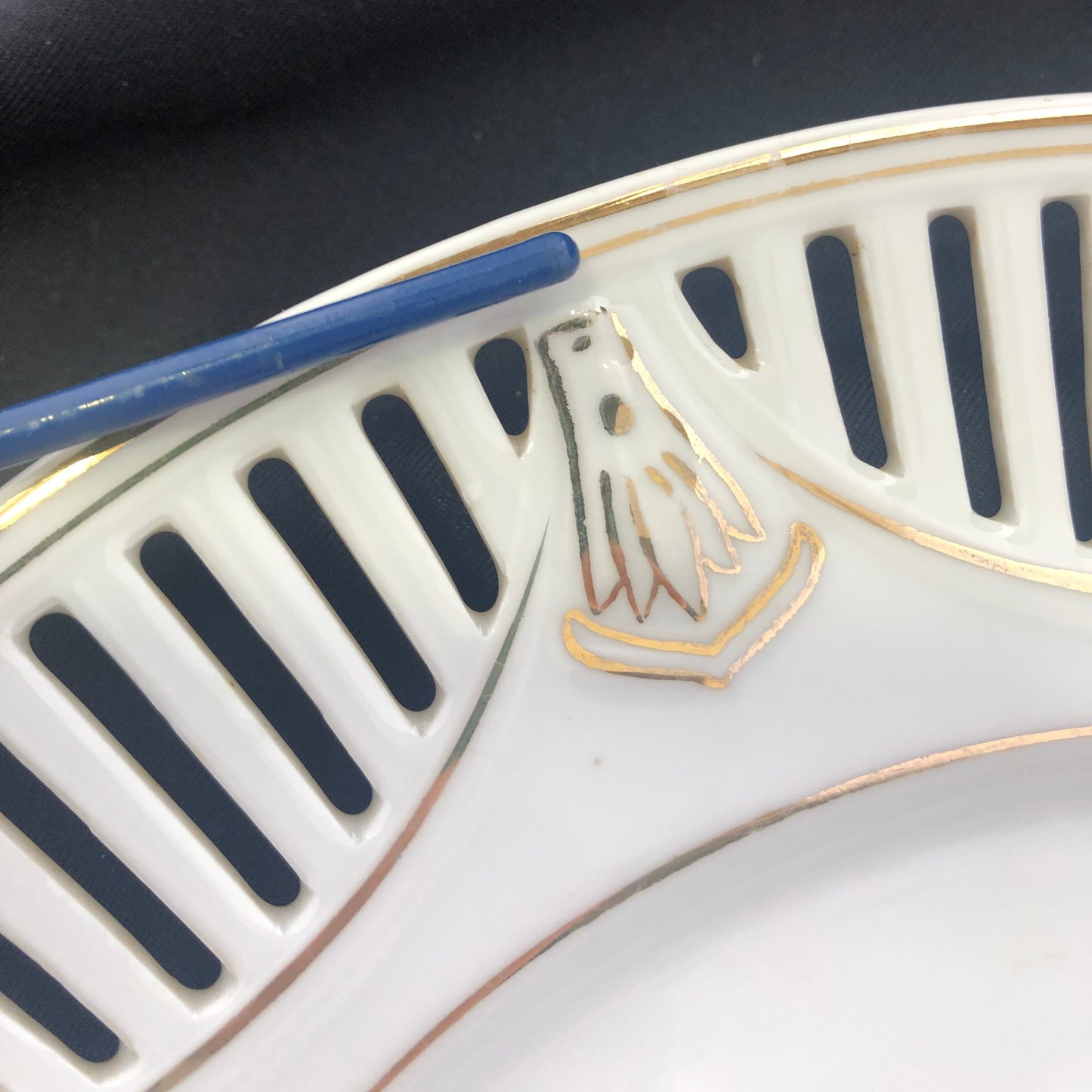 Antique German Reticulated Porcelain Plate