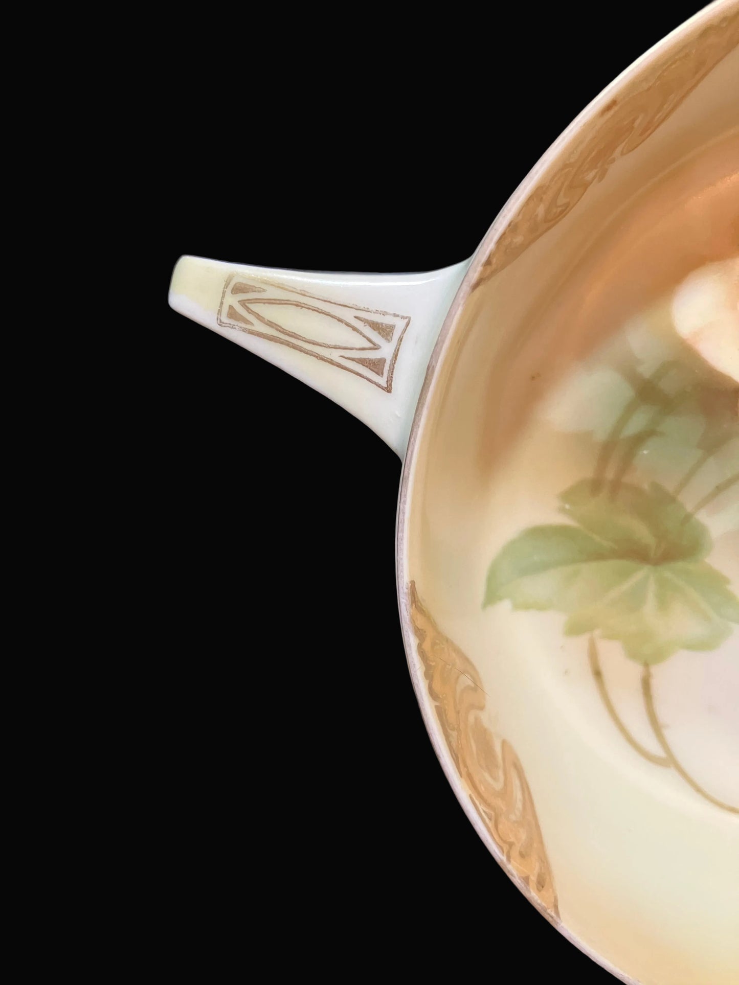 Antique RS Germany Trinket Dish - Art Nouveau Floral Porcelain