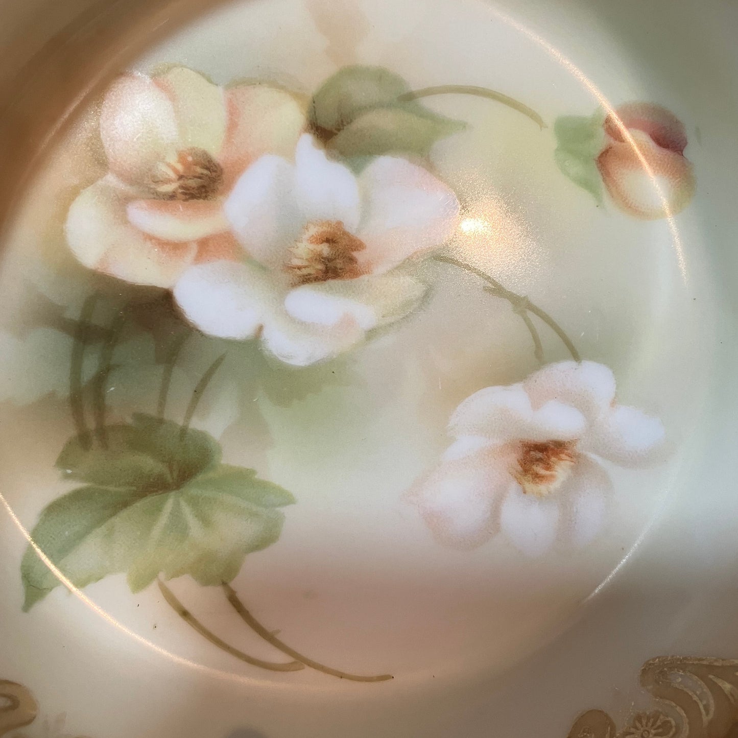 Antique RS Germany Trinket Dish - Art Nouveau Floral Porcelain