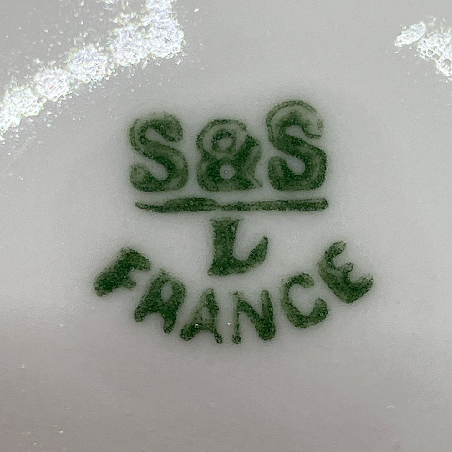 Antique Limoges Plate - Lewis Straus & Sons - Hops Design in Green - 8.5 Inches