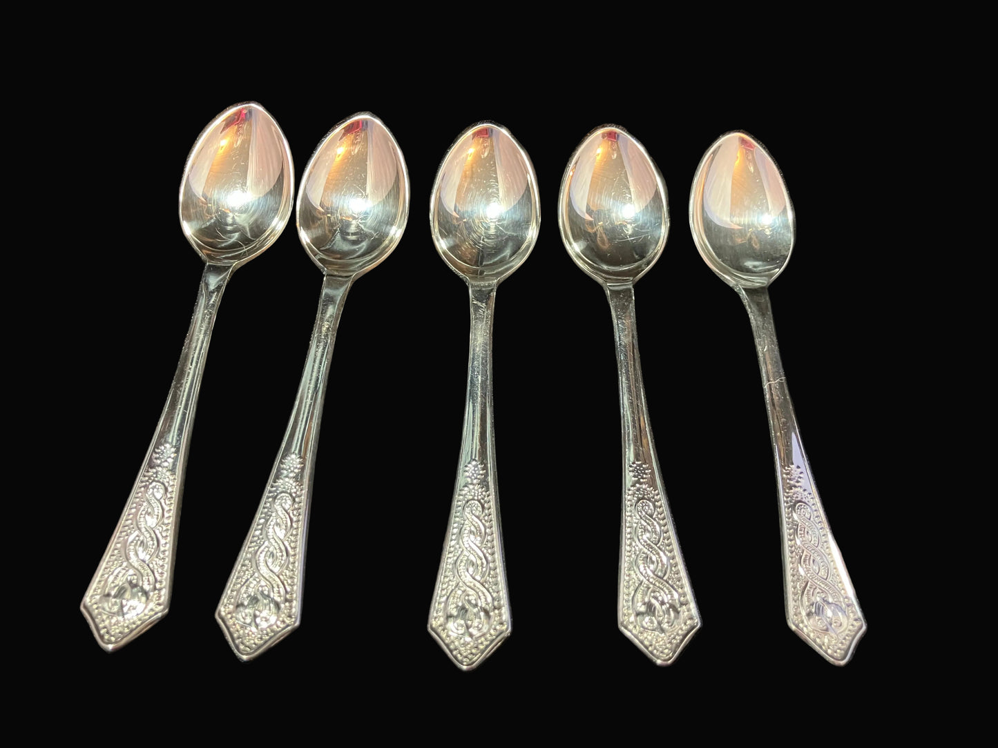 Vintage Newbridge EPNS Silver-Plated Demitasse Spoons – Set of 5