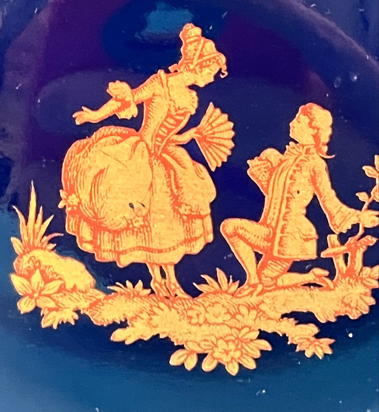 Vintage Limoges Ashtray – Cobalt Blue & Gold