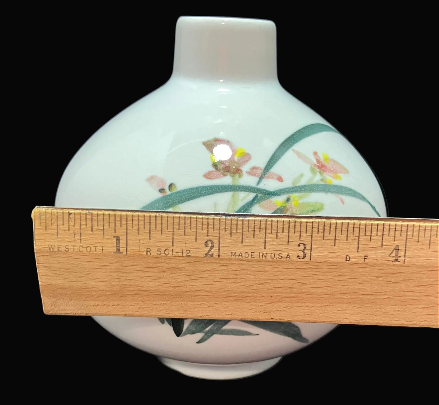 Vintage Asian Porcelain Vase – Watercolor Floral Design