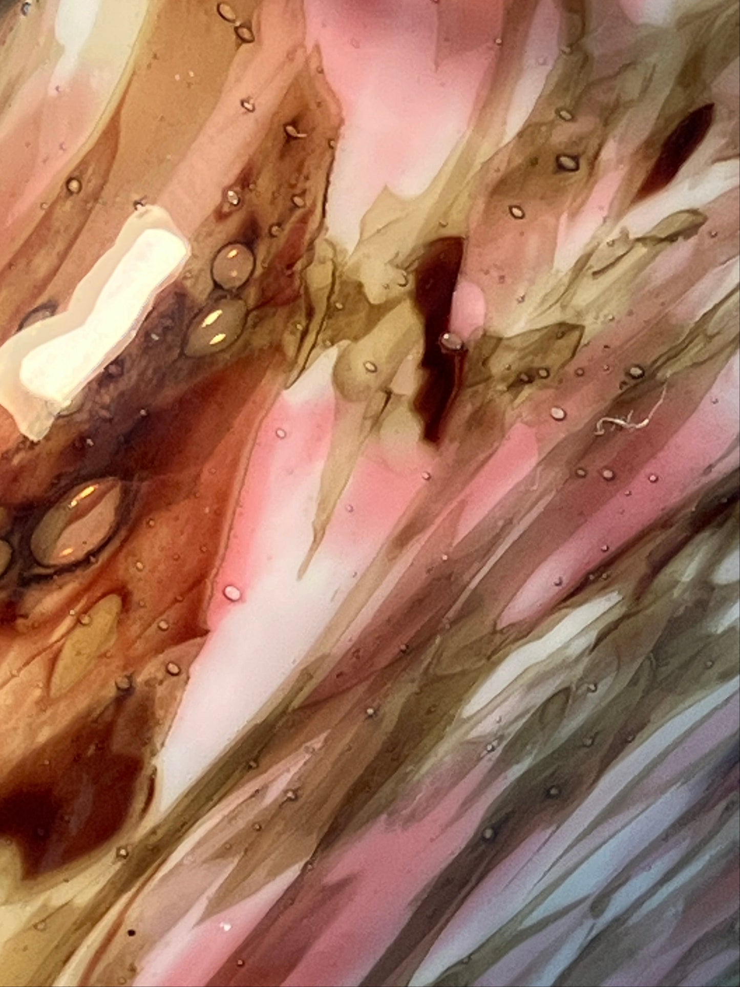 Antique Bohemian Glass Shoe Vase – Pink & Brown Splatter Glass