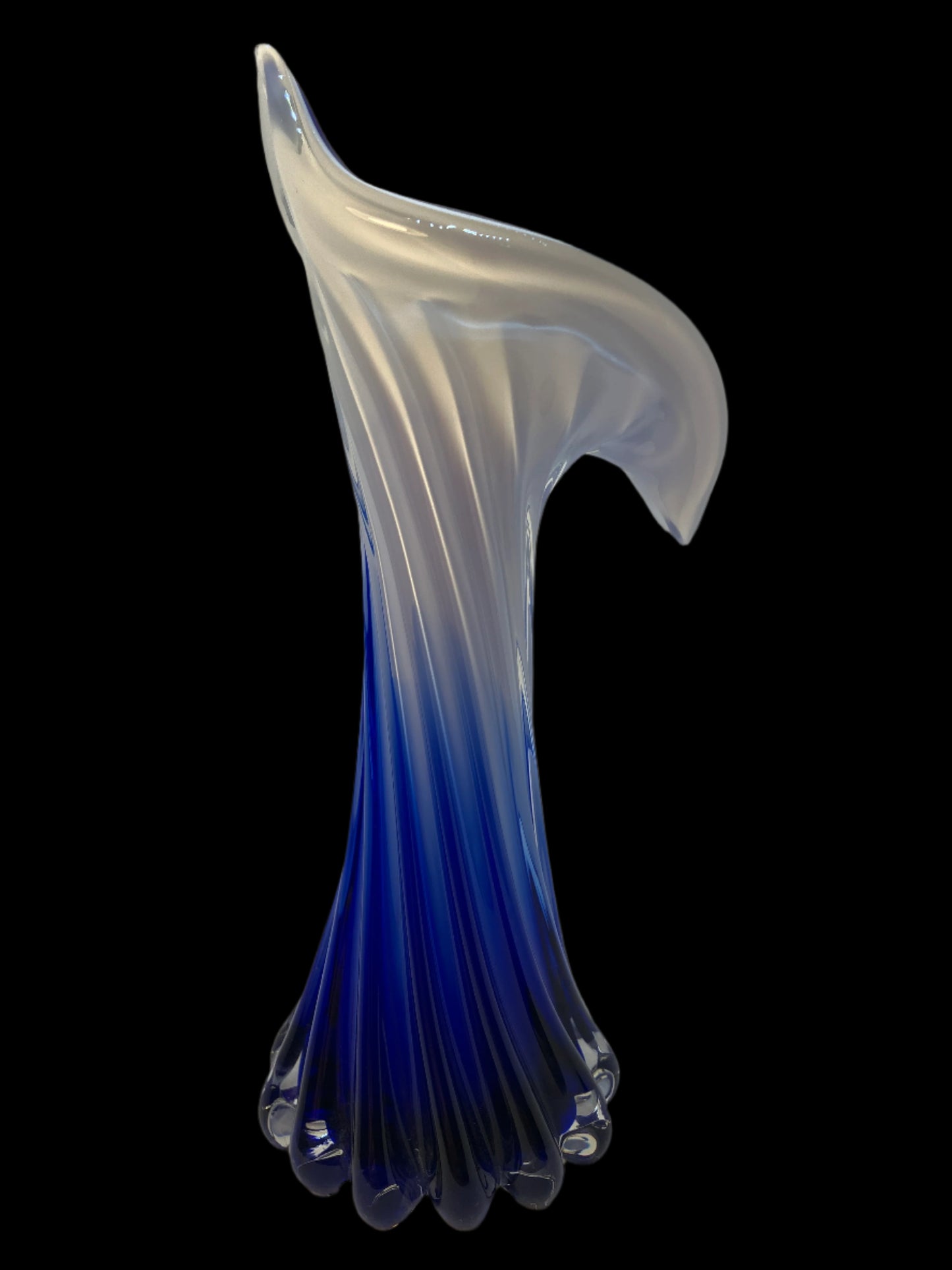 Vintage Jack-in-the-Pulpit Art Glass Vase - Murano Style