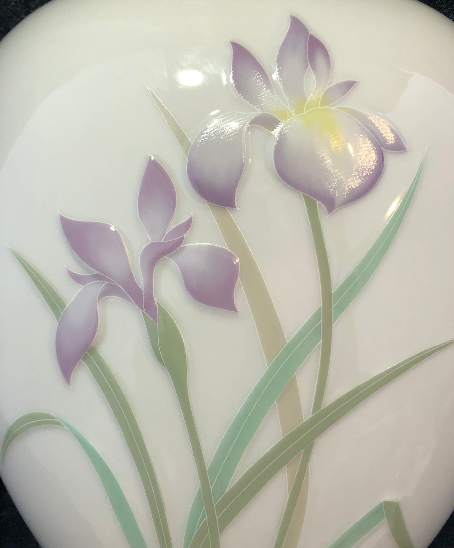 vintage porcelain vase by Otagiri is marked “Iris Spray Otagiri Japan”