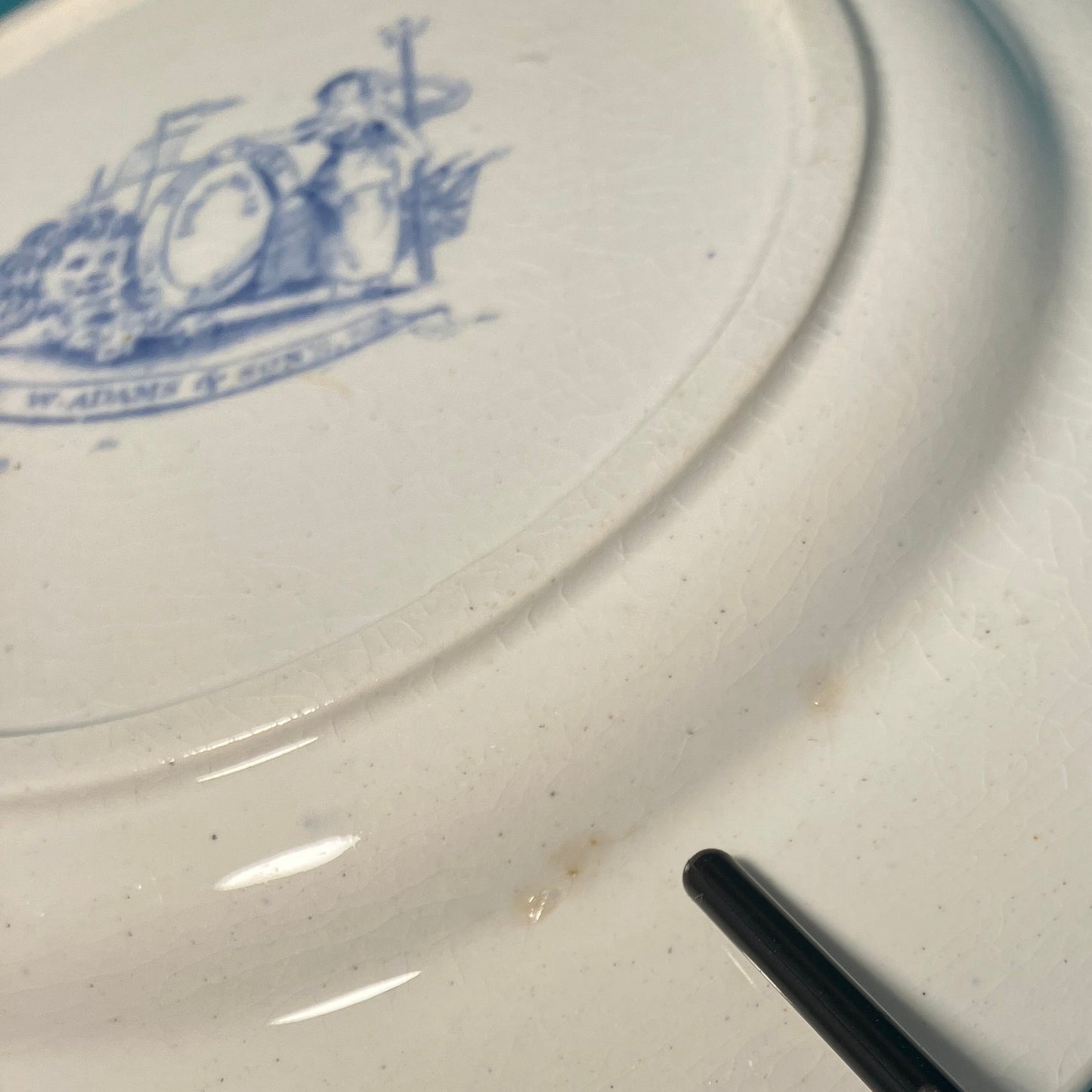 Very Rare Antique W. Adams & Sons “Isola Blue” Dessert Plate