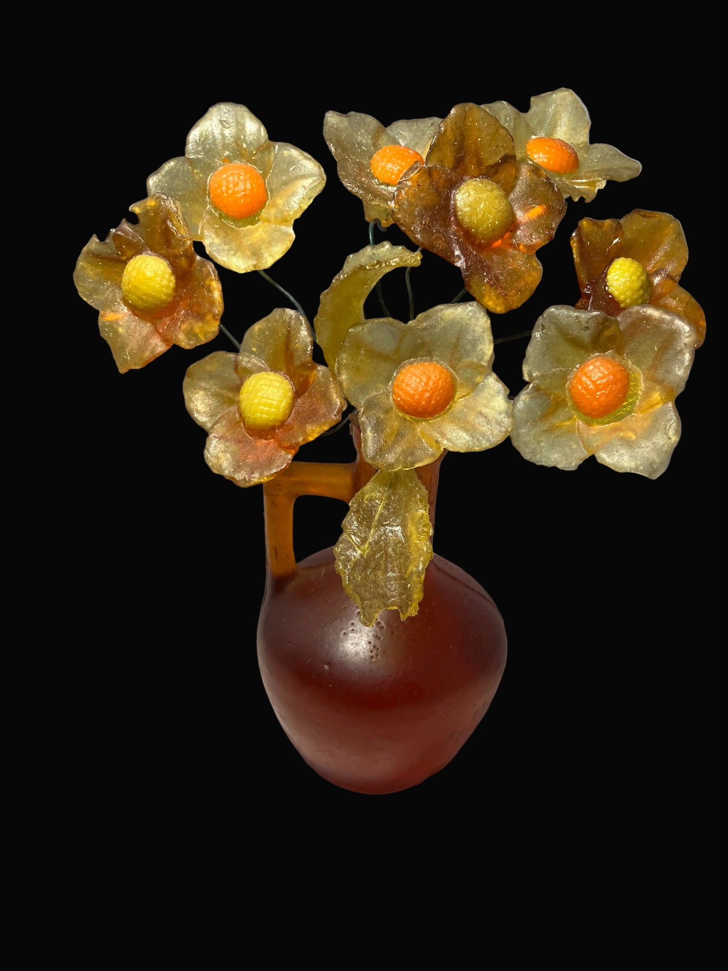 Retro Lucite Flower Bouquet Sculpture