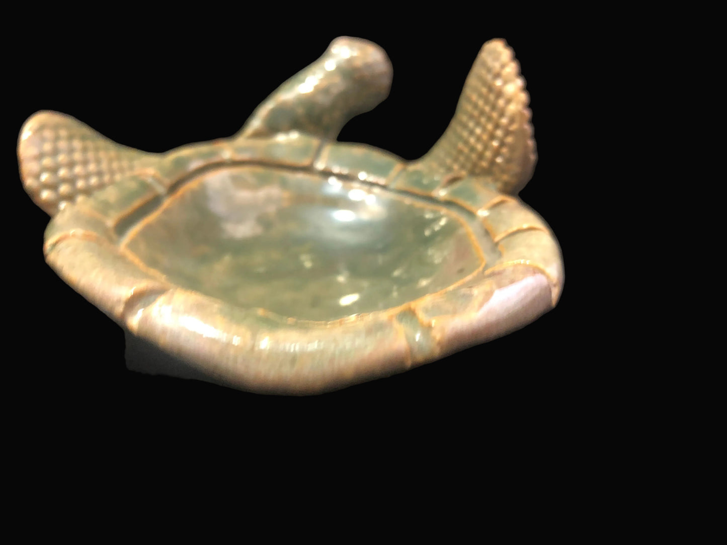 Vintage Sea Turtle Trinket Dish Handcrafted Pottery Soap Dish One of a Kind Oddity