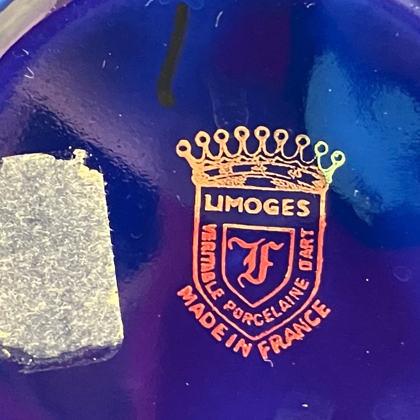 Vintage Limoges Ashtray – Cobalt Blue & Gold