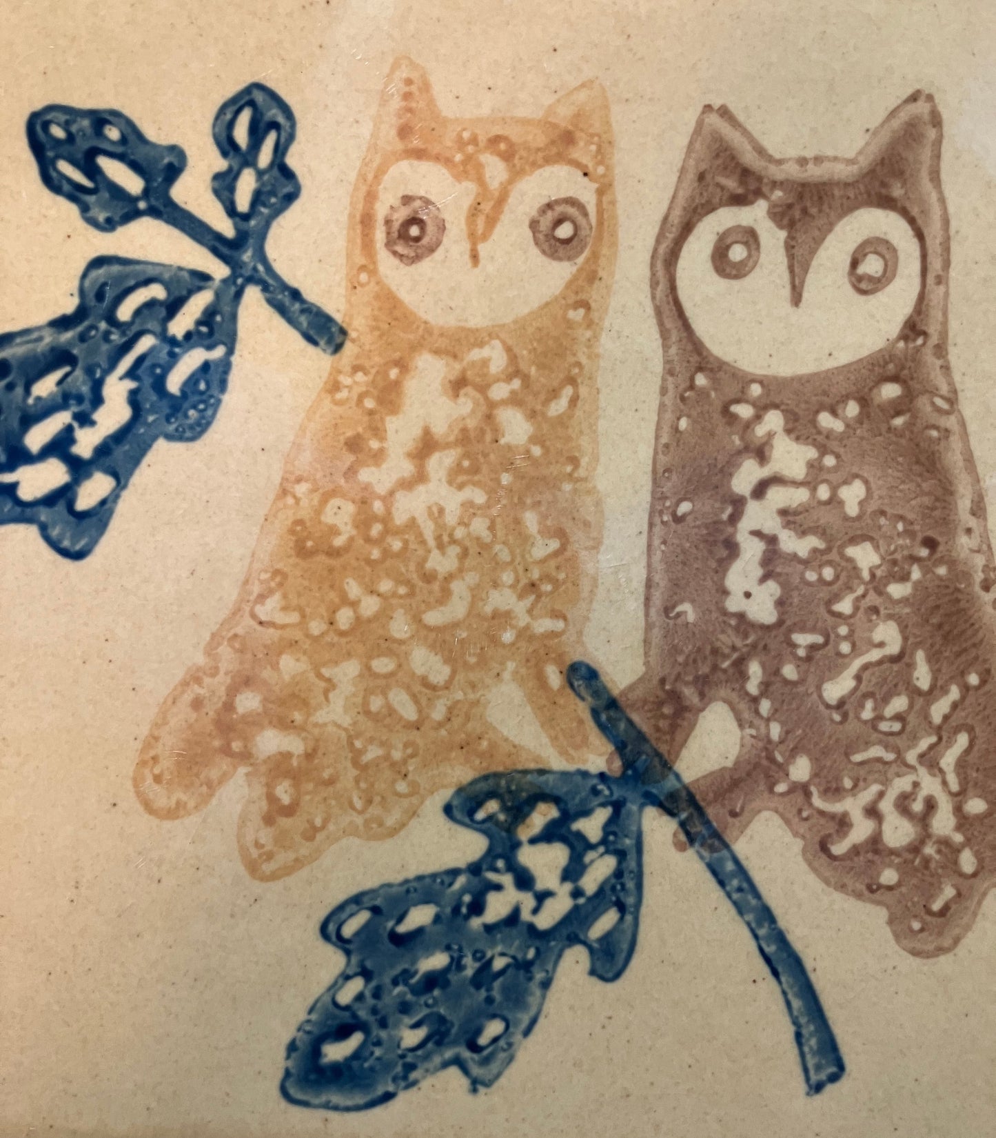 Vintage owl trivet by Pfaltzgraff is part of the American Museum Folk Art Collection from the 1980s