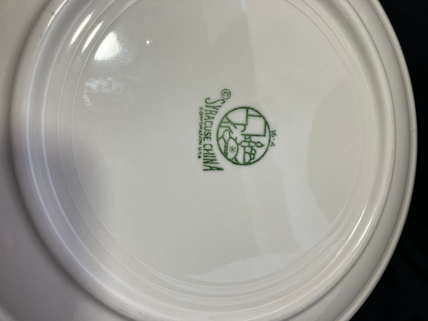 Vintage Syracuse China Restaurant Ware Dinner Plate, Pink Airbrushed Rim, Scalloped Edge