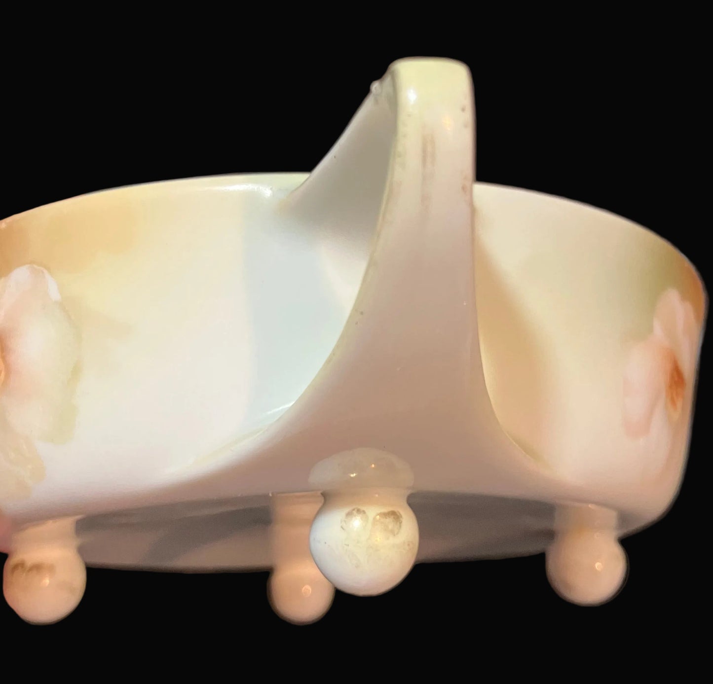 Antique RS Germany Trinket Dish - Art Nouveau Floral Porcelain