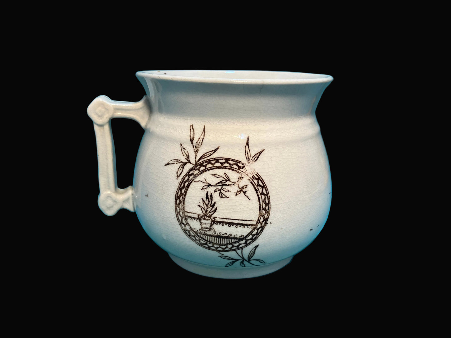 Antique Wallace & Chetwynd Ironstone Shaving Mug – Aesthetic Period, 1880s