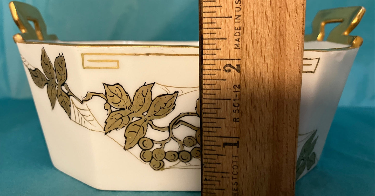Antique T&V Limoges Art Nouveau Handled Bowl – Grape Motif